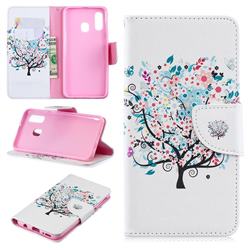 Colorful Tree Leather Wallet Case for Samsung Galaxy A40