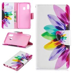 Seven-color Flowers Leather Wallet Case for Samsung Galaxy A40