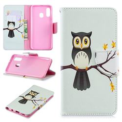 Owl on Tree Leather Wallet Case for Samsung Galaxy A40