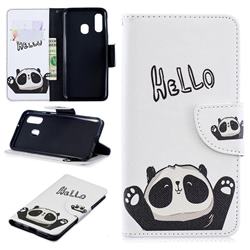 Hello Panda Leather Wallet Case for Samsung Galaxy A40