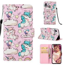 Angel Pony 3D Painted Leather Wallet Case for Samsung Galaxy A40