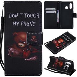 Angry Bear PU Leather Wallet Case for Samsung Galaxy A40