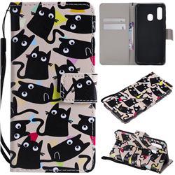 Cute Kitten Cat PU Leather Wallet Case for Samsung Galaxy A40