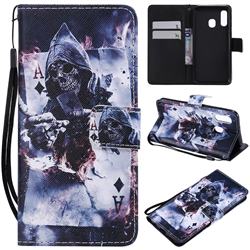 Skull Magician PU Leather Wallet Case for Samsung Galaxy A40
