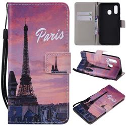 Paris Eiffel Tower PU Leather Wallet Case for Samsung Galaxy A40