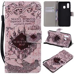 Castle The Marauders Map PU Leather Wallet Case for Samsung Galaxy A40
