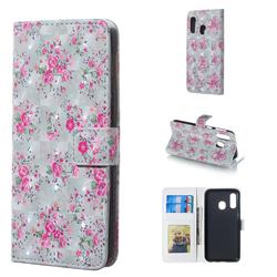 Roses Flower 3D Painted Leather Phone Wallet Case for Samsung Galaxy A40