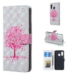 Sakura Flower Tree 3D Painted Leather Phone Wallet Case for Samsung Galaxy A40