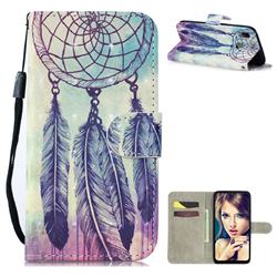 Feather Wind Chimes 3D Painted Leather Wallet Phone Case for Samsung Galaxy A40