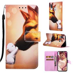 Hound Kiss Matte Leather Wallet Phone Case for Samsung Galaxy A40