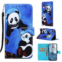 Undersea Panda Matte Leather Wallet Phone Case for Samsung Galaxy A40