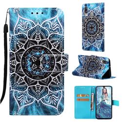 Underwater Mandala Matte Leather Wallet Phone Case for Samsung Galaxy A40