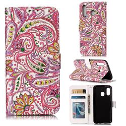 Pepper Flowers 3D Relief Oil PU Leather Wallet Case for Samsung Galaxy A40