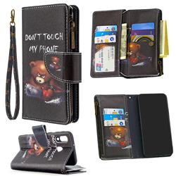 Chainsaw Bear Binfen Color BF03 Retro Zipper Leather Wallet Phone Case for Samsung Galaxy A40