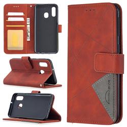 Binfen Color BF05 Prismatic Slim Wallet Flip Cover for Samsung Galaxy A40 - Brown