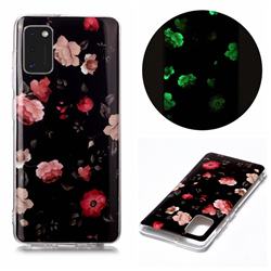 Rose Flower Noctilucent Soft TPU Back Cover for Samsung Galaxy A41