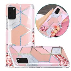 Pink Marble Painted Galvanized Electroplating Soft Phone Case Cover for Samsung Galaxy A41