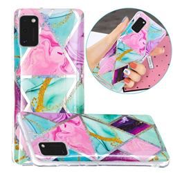 Triangular Marble Painted Galvanized Electroplating Soft Phone Case Cover for Samsung Galaxy A41