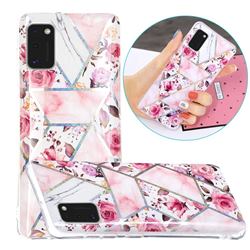 Rose Flower Painted Galvanized Electroplating Soft Phone Case Cover for Samsung Galaxy A41