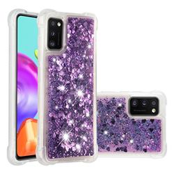 Dynamic Liquid Glitter Sand Quicksand Star TPU Case for Samsung Galaxy A41 - Purple