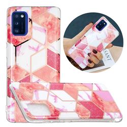 Cherry Glitter Painted Marble Electroplating Protective Case for Samsung Galaxy A41
