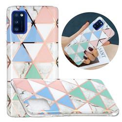 Fresh Triangle Painted Marble Electroplating Protective Case for Samsung Galaxy A41