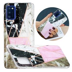 Pink and Black Painted Marble Electroplating Protective Case for Samsung Galaxy A41
