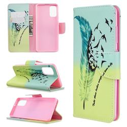 Feather Bird Leather Wallet Case for Samsung Galaxy A41