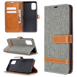 Jeans Cowboy Denim Leather Wallet Case for Samsung Galaxy A41 - Gray