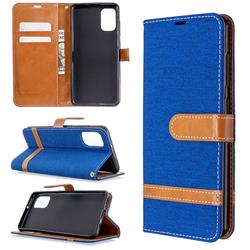 Jeans Cowboy Denim Leather Wallet Case for Samsung Galaxy A41 - Sapphire