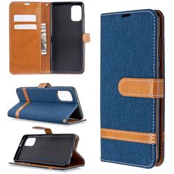 Jeans Cowboy Denim Leather Wallet Case for Samsung Galaxy A41 - Dark Blue
