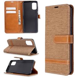 Jeans Cowboy Denim Leather Wallet Case for Samsung Galaxy A41 - Brown