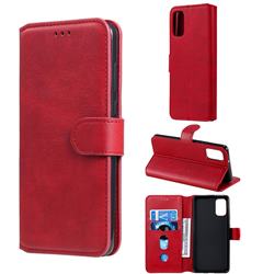 Retro Calf Matte Leather Wallet Phone Case for Samsung Galaxy A41 - Red