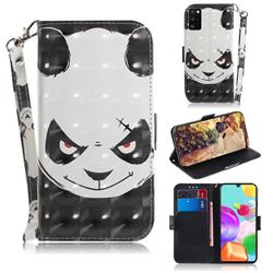 Angry Bear 3D Painted Leather Wallet Phone Case for Samsung Galaxy A41