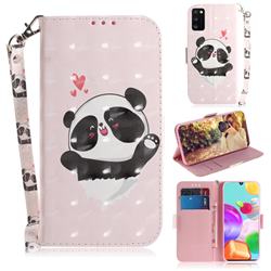 Heart Cat 3D Painted Leather Wallet Phone Case for Samsung Galaxy A41