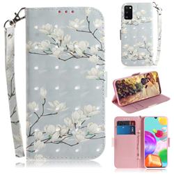 Magnolia Flower 3D Painted Leather Wallet Phone Case for Samsung Galaxy A41