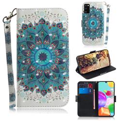 Peacock Mandala 3D Painted Leather Wallet Phone Case for Samsung Galaxy A41