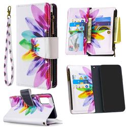 Seven-color Flowers Binfen Color BF03 Retro Zipper Leather Wallet Phone Case for Samsung Galaxy A41