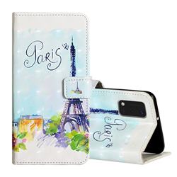 Paris Tower 3D Painted Leather Phone Wallet Case for Samsung Galaxy A41