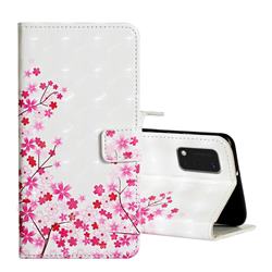 Cherry Blossom 3D Painted Leather Phone Wallet Case for Samsung Galaxy A41