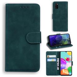Retro Classic Skin Feel Leather Wallet Phone Case for Samsung Galaxy A41 - Green
