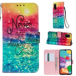 Colorful Dream Catcher 3D Painted Leather Wallet Case for Samsung Galaxy A41