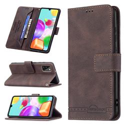 Binfen Color RFID Blocking Leather Wallet Case for Samsung Galaxy A41 - Brown