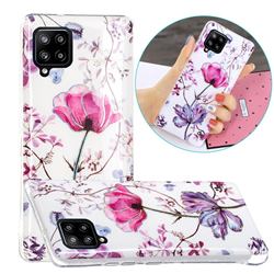 Magnolia Painted Galvanized Electroplating Soft Phone Case Cover for Samsung Galaxy A42 5G