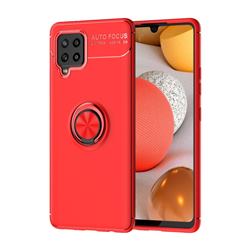 Auto Focus Invisible Ring Holder Soft Phone Case for Samsung Galaxy A42 5G - Red