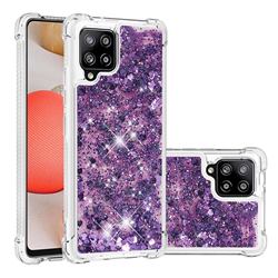 Dynamic Liquid Glitter Sand Quicksand Star TPU Case for Samsung Galaxy A42 5G - Purple