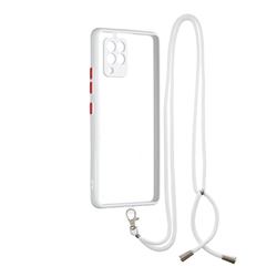 Necklace Cross-body Lanyard Strap Cord Phone Case Cover for Samsung Galaxy A42 5G - White
