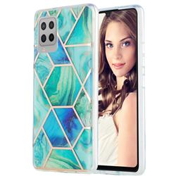 Green Glacier Marble Pattern Galvanized Electroplating Protective Case Cover for Samsung Galaxy A42 5G