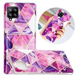 Purple Dream Triangle Painted Marble Electroplating Protective Case for Samsung Galaxy A42 5G