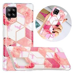 Cherry Glitter Painted Marble Electroplating Protective Case for Samsung Galaxy A42 5G
